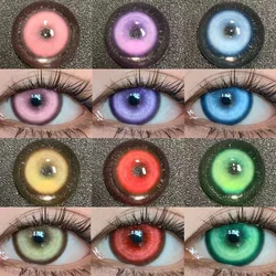 YIMEIXI 2PCS Hot Sale Cosplay Red Colored Contacts Lenses for Eye Degree Grade 0~-8.00 Soft Purple Cosmetic Makeup Pupils Yearly