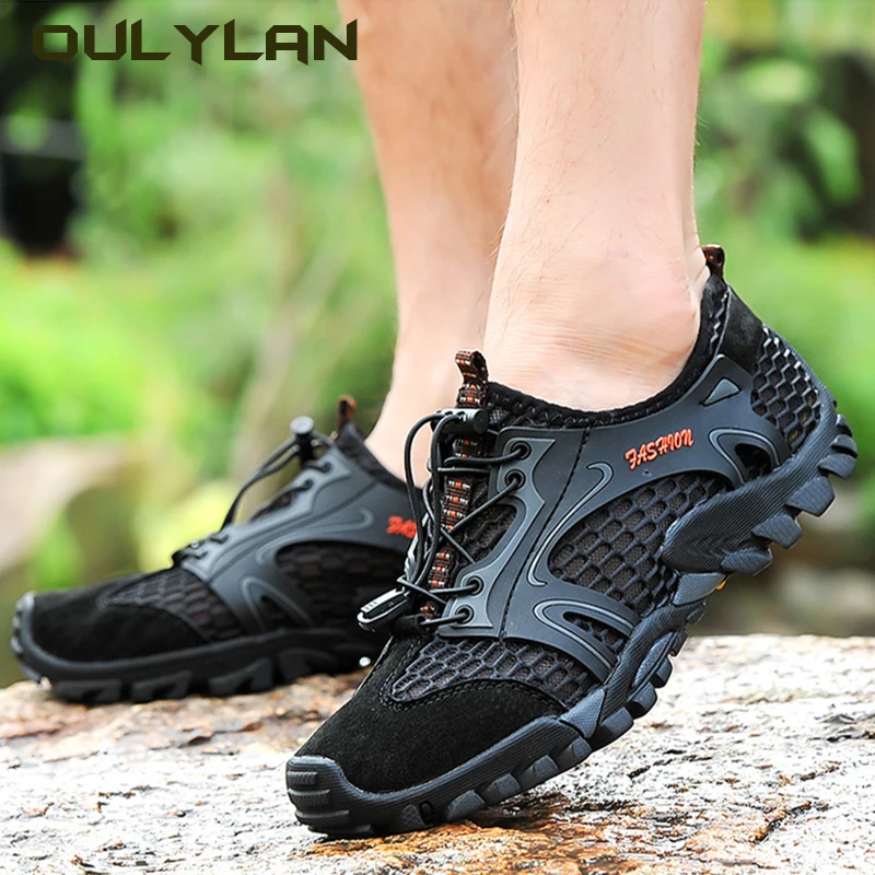 NEW Breathable Outdoor Hiking Shoes Men Sports Hollow Out Wading Shoes Fishing and River Tracing Men\'s Shoes Sandals