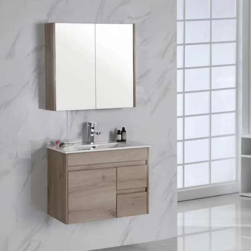 

Настенный туалетный столик для ванной комнаты, современный туалетный столик с двойным ящиком, зеркало в рамке