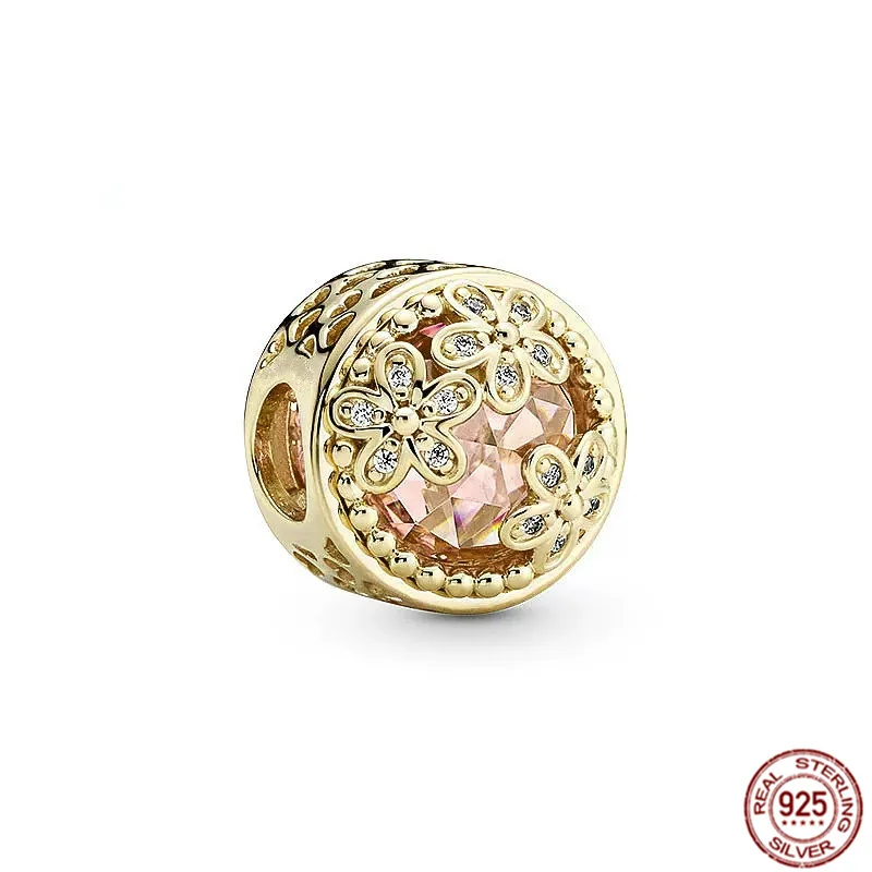 Perle de charme pendante plaquée or pour bracelet Pandora, argent 925, breloque rose kling, montgolfière et détruire AndrFlower, bijoux, original, Rotterdam, nouveau