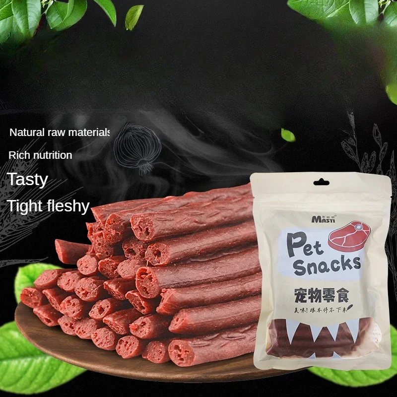 500g Pet Beef Strips Teeth Training Snacks Dog Snacks Calcium Supplement Interactive Reward Snacks Teething Stick Dog Beef Strip