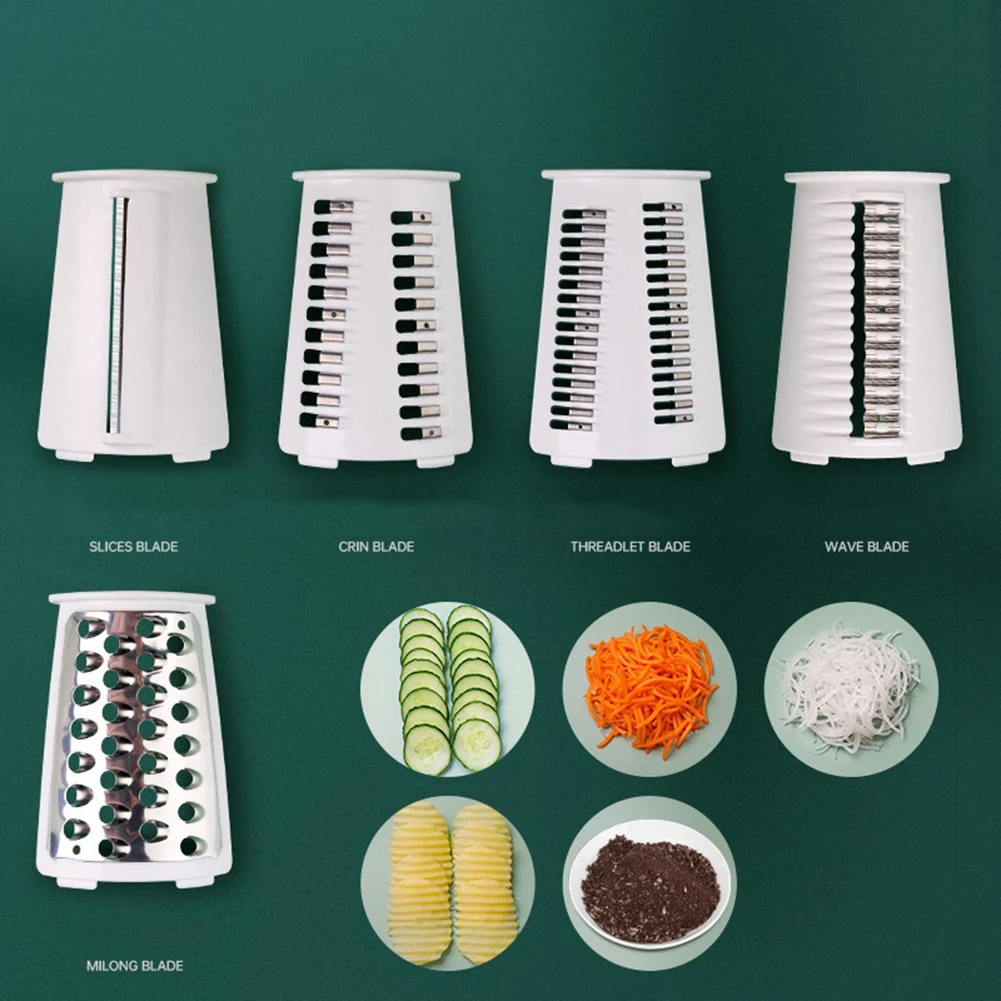 For Kitchen Use Efficient Vegetable Slicer Drum Vegetable Slicer Space-Saving Sturdy Suction Base-Degree Roller