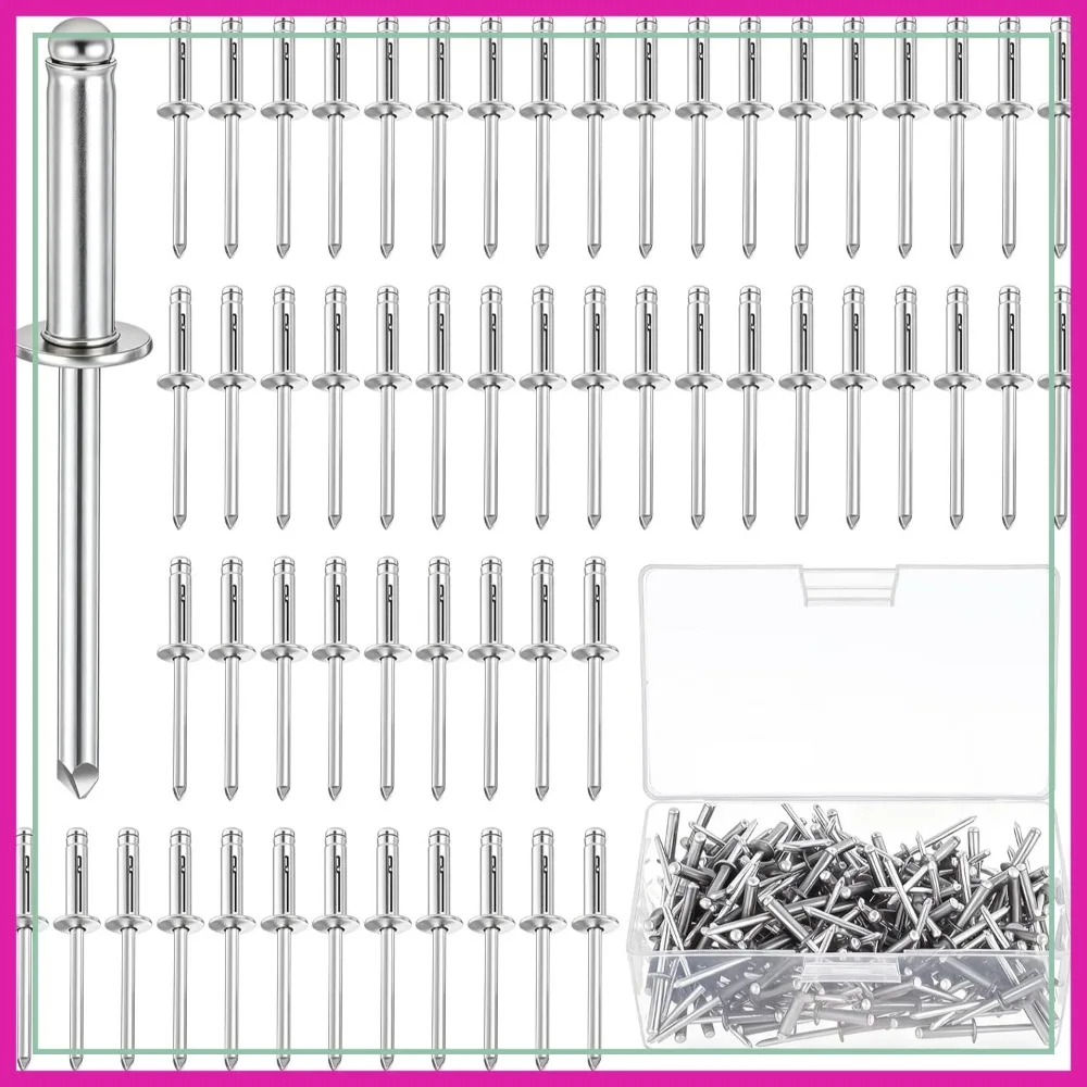 

200 Pcs 3/16" x 1" Aluminum Trifold Pop Rivets for Marine Kayak Boat Building