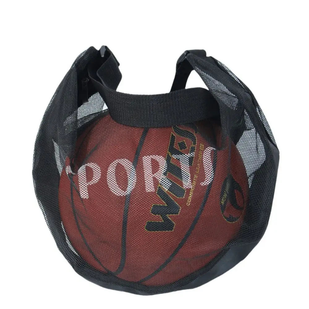 Verstellbare Basketball-Netztasche, Netzstoff, einzelne Schulter, Umhängetasche, Balltasche, Reißverschlusstasche, leichte Fußball-Aufbewahrungstasche