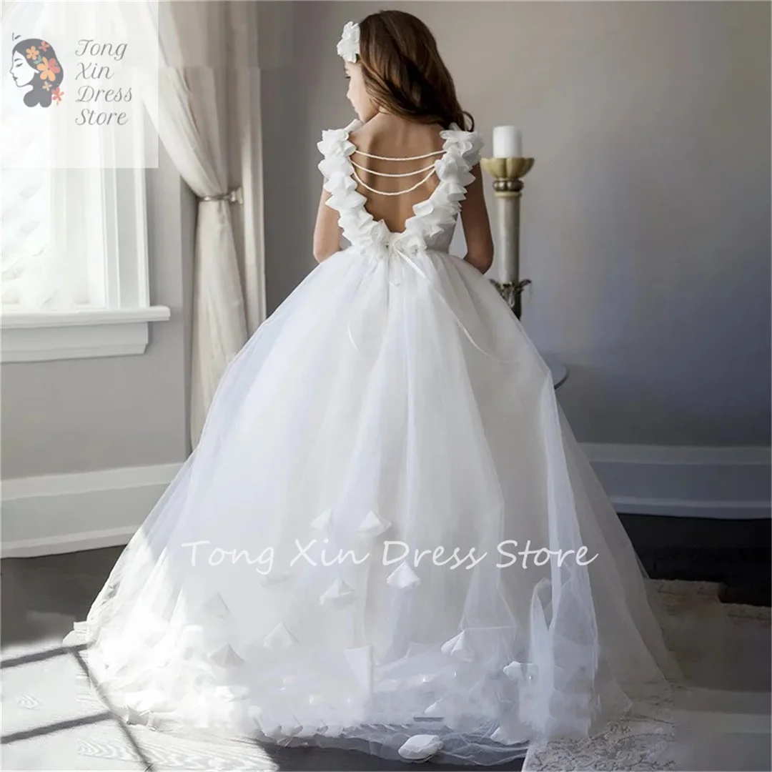 

Flower Girl Dress Tulle Puffy Elegance Princess Dress Cute Party Child Little First Communion Baby Customize Costume