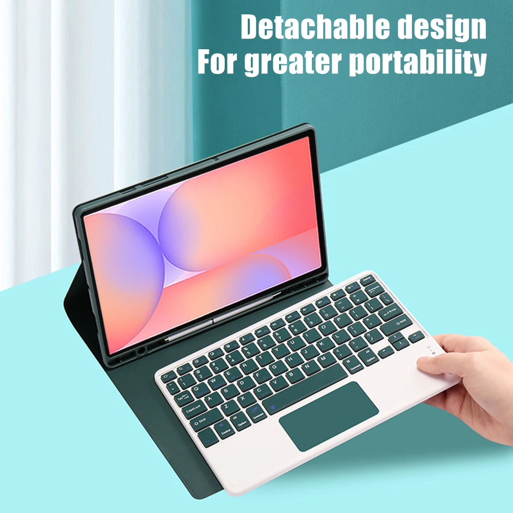 Case for Samsung Galaxy Tab S10 Lite S10 FE S9 FE 10.9 Inch, Detachable Keyboard for Galaxy Tab S7 S8 S9 11 Inch with Pencil Hol