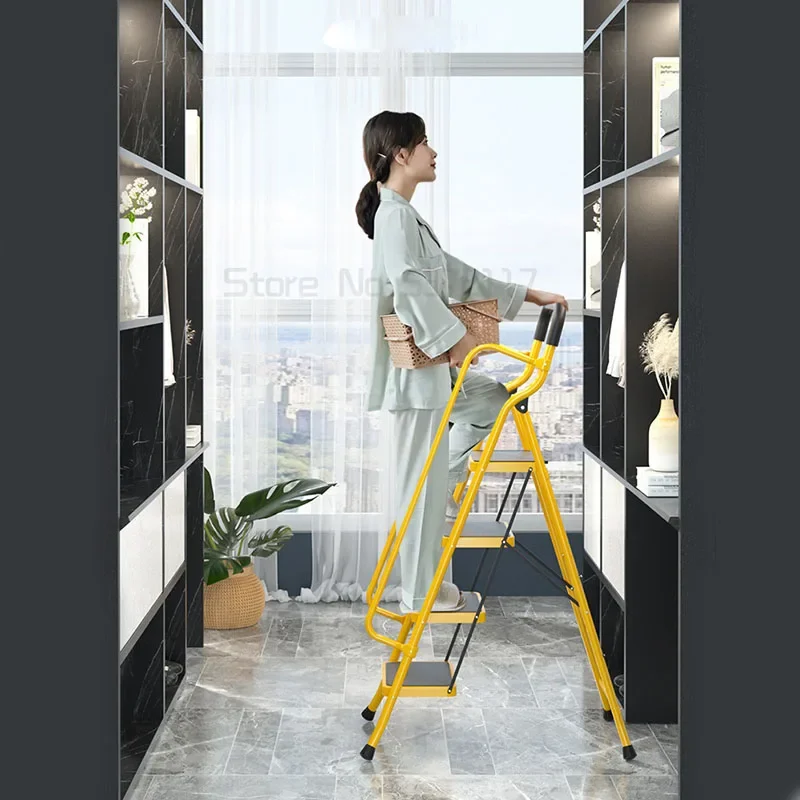 Folding Herringbone Ladder: Multifunctional Safety Escalator, Four or Five Step Stool, Durable Household Tool,   Climber