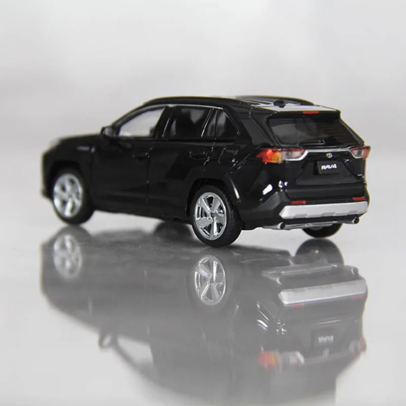 LCD 1/64 Scale RAV4 Hybrid SUV Alloy Simulation Metal Car Model Static Collection Decorated Holiday Gifts Toys
