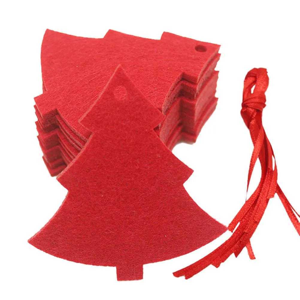 

40Pcs Xmas Christmas Pendant Felt Nonwovens Red Elk Snowflake Tree Creative Hanging Ornaments Festival Decor Home Store Office