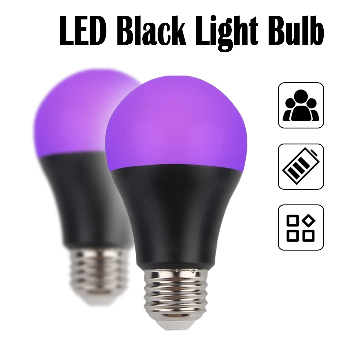 A19 Black Light Led Bulb 9W Globe White-shell Atmosphere Angle 400NM Fluorescent 110v/220v Decoration In Purple UV Lamp Beam E27