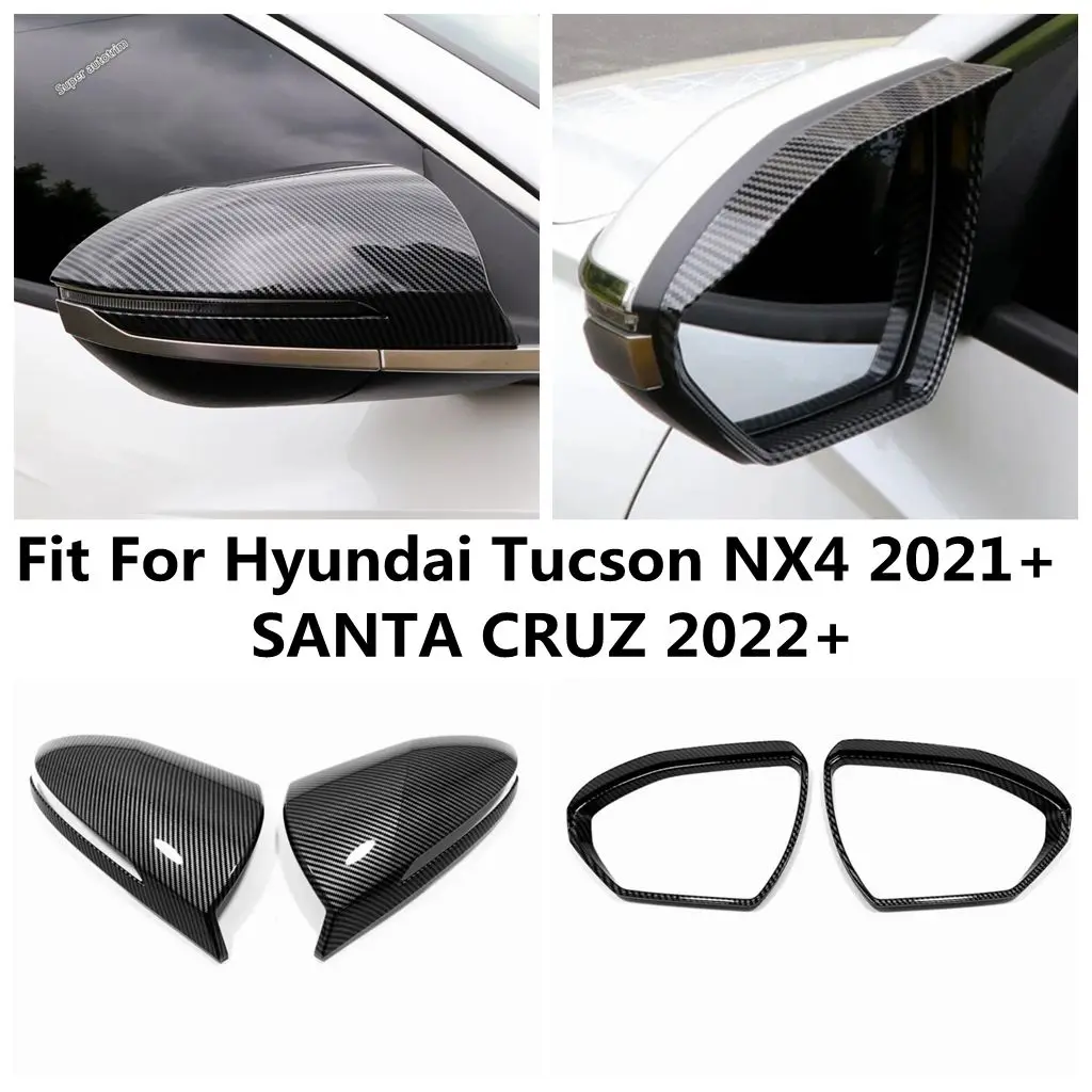 

Rearview Mirror Cap Rain Eyebrow Cover Trim For Hyundai Tucson NX4 2021 - 2025 / SANTA CRUZ 2022 - 2024 Carbon Fiber Accessories