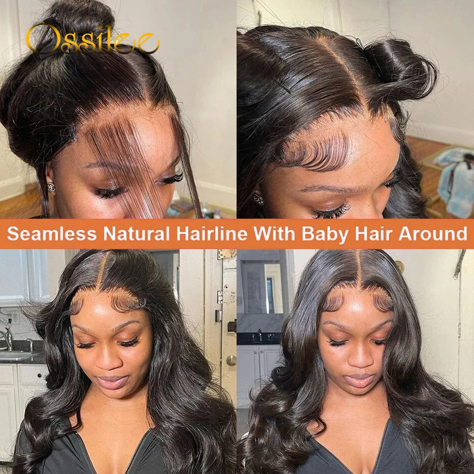 Ossilee 300 Density Body Wave Wig Human Hair 13x6 HD Lace Frontal Wigs Pre Cut Lace 5x5 HD Lace Closure Human Hair Wigs