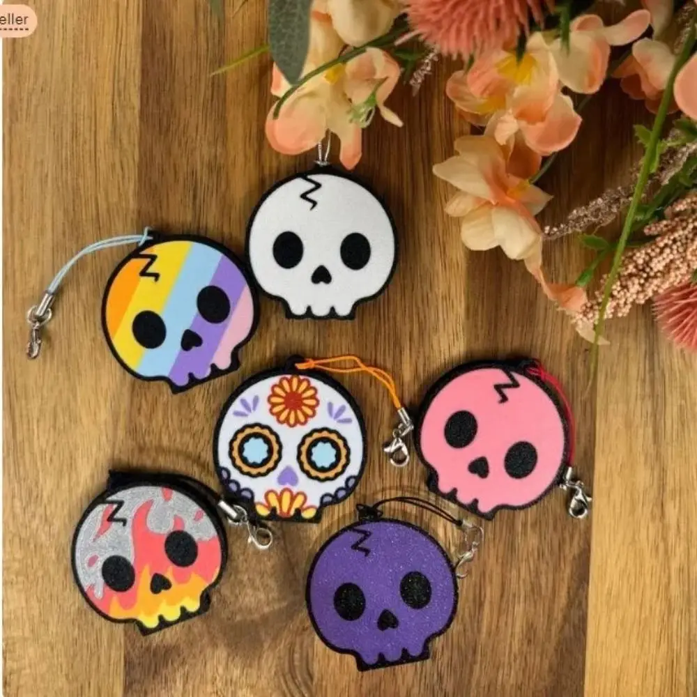 Fashion Halloween Skull Pull Ring Opener Creative With Keychain Skull Auxiliary Tab Opener Plastic Can Opener