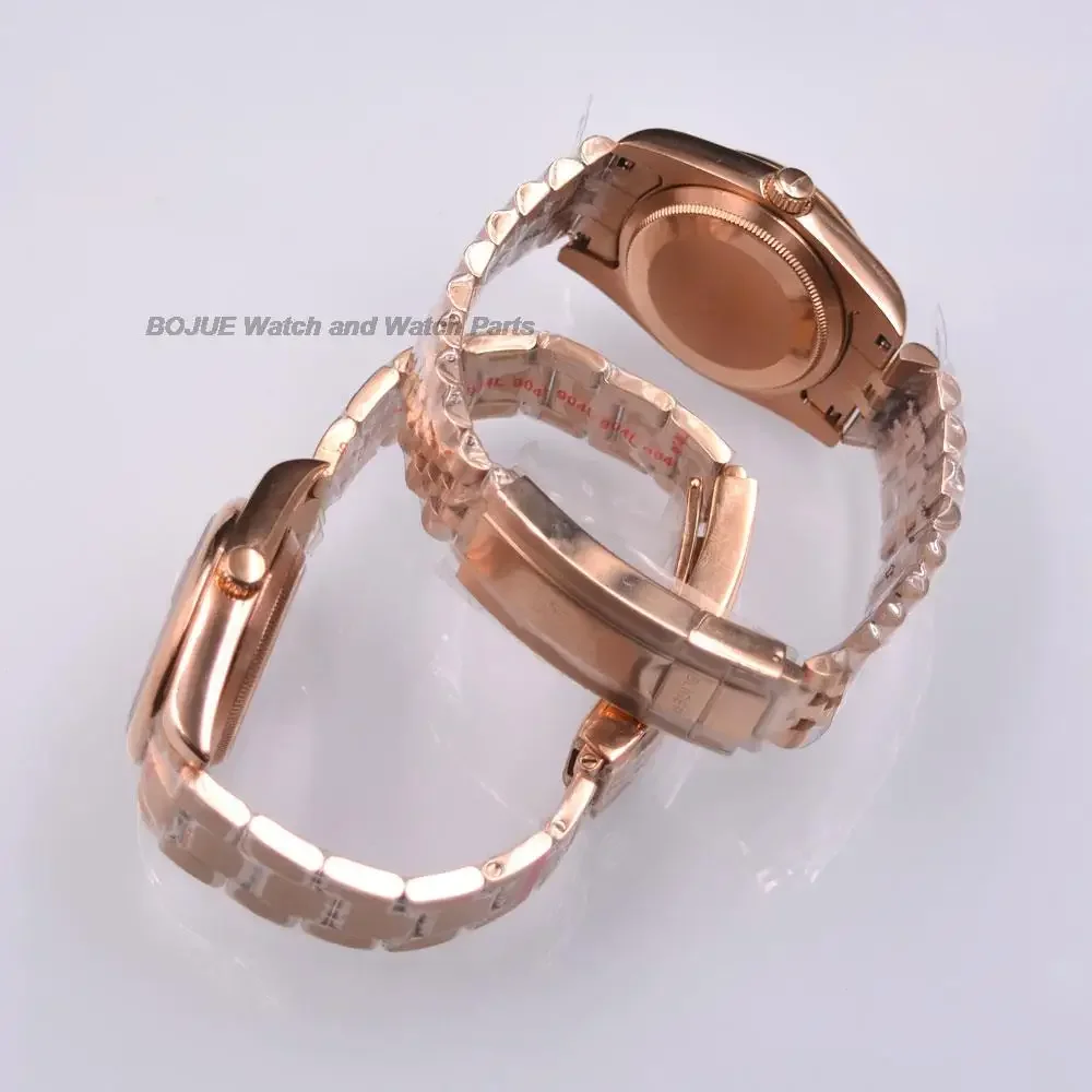 36 мм/39 мм розовое золото с PVD-покрытием NH35 Корпус Детали для часов NH36 Механический механизм Сапфировое стекло Стальной ремешок Аксессуары для часов