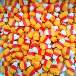 10Pcs  Resin Candy Corn charms Halloween faux corn Pendant for Jewelry Making DIY Craft Wreath Decorations Ornament