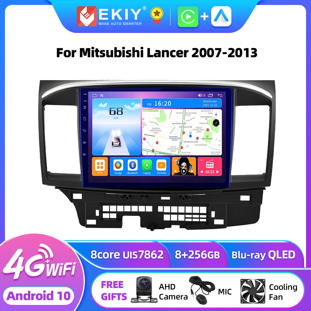 

EKIY T7 Android 10 Car Radio For Mitsubishi Lancer 2007-2013 Multimedia Video Player No 2 Din DVD Navigation GPS Carplay Stereo