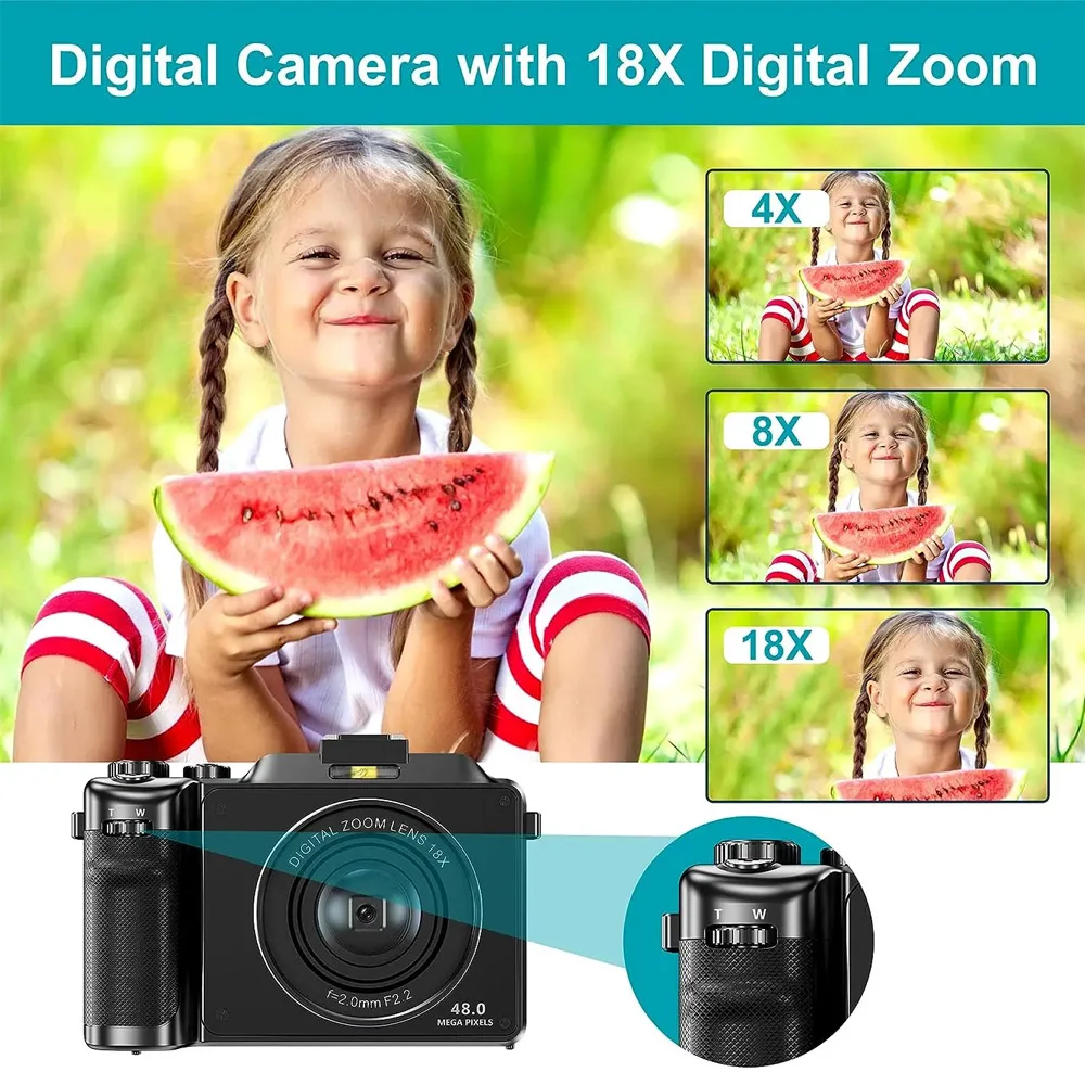 5K Shooting Micro DSLR Camera, High-Definition Digital Camera, Electronic Flash Camera, Household Anti Shake Birthday Gift