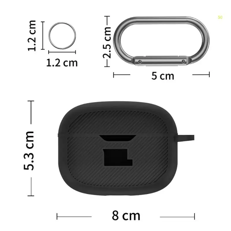 Capa silicone resistente à poeira para fones ouvido Beam com mosquetão