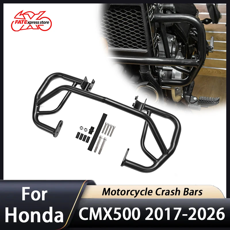 

For Honda Rebel CMX 500 CMX500 Engine Crash Bar Guard Motorcycle Stung Cage Highway Bumper 2017-2026