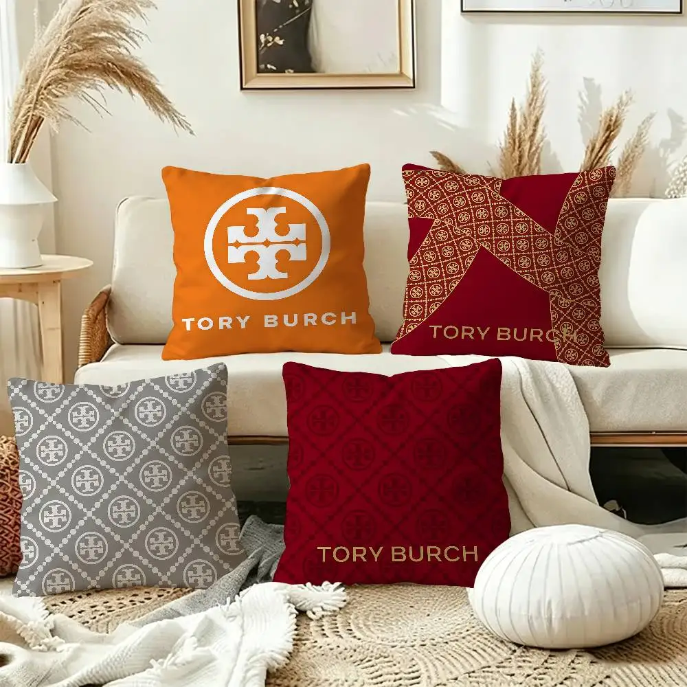 Fashion Brand T-Tory B-Burch Pillow Gift Home Office Decoration Bedroom Sofa Car Cushion Cover case 45x45