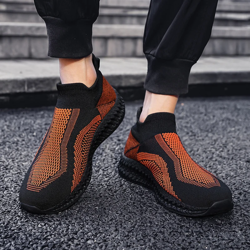 Hot Sale Cheap Men\'s Socks Shoes Lightweight Mesh Breathable Man Sneakers Comfortable Slip-On Running Shoes For Men basket homme