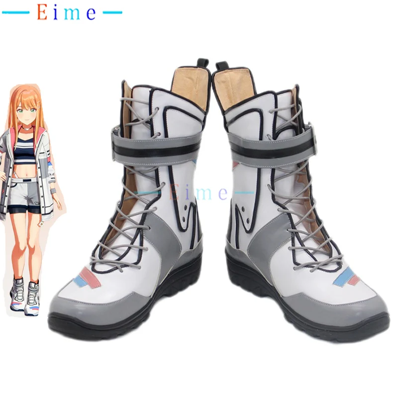 

Sumika Shiun Cosplay Shoes Halloween Carnival Boots Game Cosplay Props Accessories PU Leather Shoes White Boots Custom Made