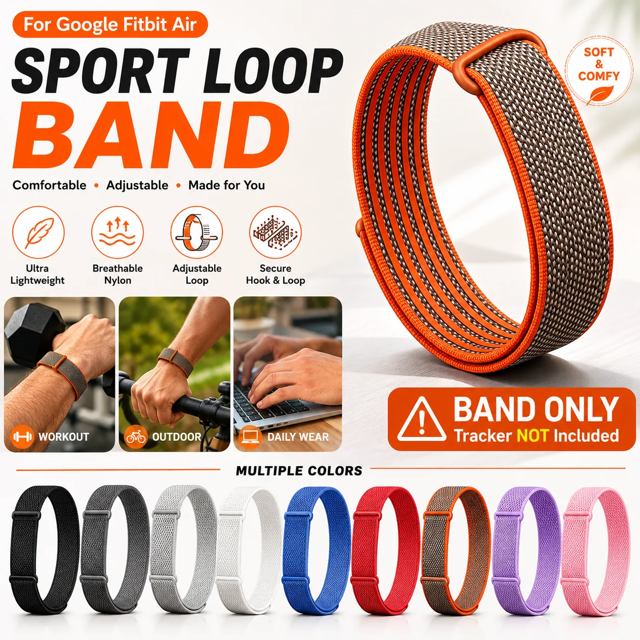Sport Loop Velcro - Regulowany pasek z pętelką do Google
