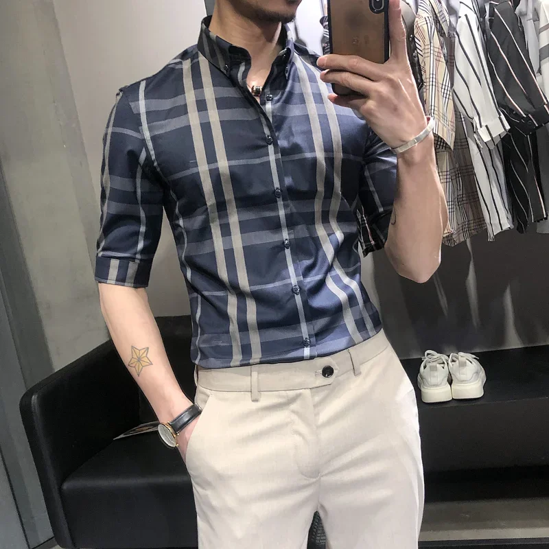 Polo de tendencia para hombre, Camiseta holgada de manga corta con estampado a rayas, cómoda y bonita, novedad de verano