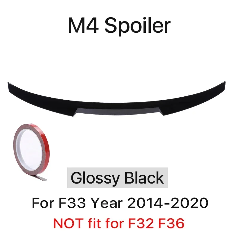 Kofferbak Spoiler Bumper Lip Voor BMW 4-serie F32 F33 F36 Koolstofvezel PSM M4 MP Stijl Vleugel Staart Kit 2014-2020 Glanzend Zwart