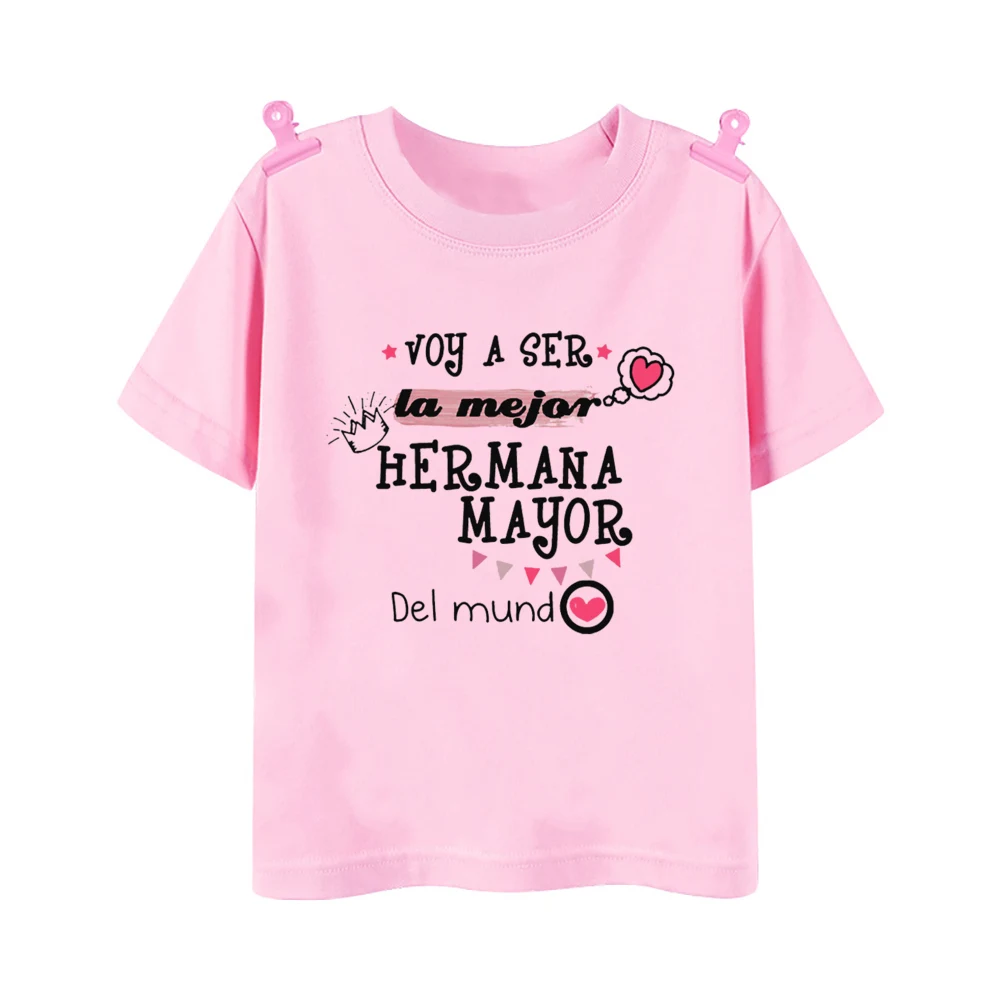 I'm Being Promoted To Big Sister T-shirt Baby Announcement T Shirt Kids Spanish Print Tee Girl Tops Children Tops Summer Clothes - view 5