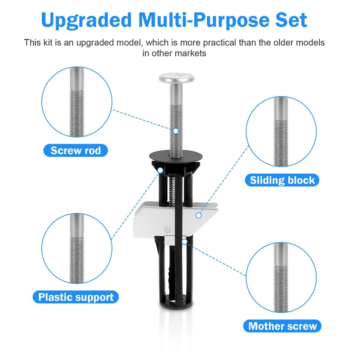 مجموعة استبدال براغي المرحاض المكونة من 12 قطعة من ABJZ، ومسامير مقعد المرحاض العالمية مع صامولة برغي الغسالة، وغطاء المرحاض سريع التثبيت