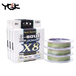 Japão Original JIGMAN Fishing Line, alta resistência, PE, 8 trançado, YGK, G-SOUL, X8, 200m, 300m, 100%