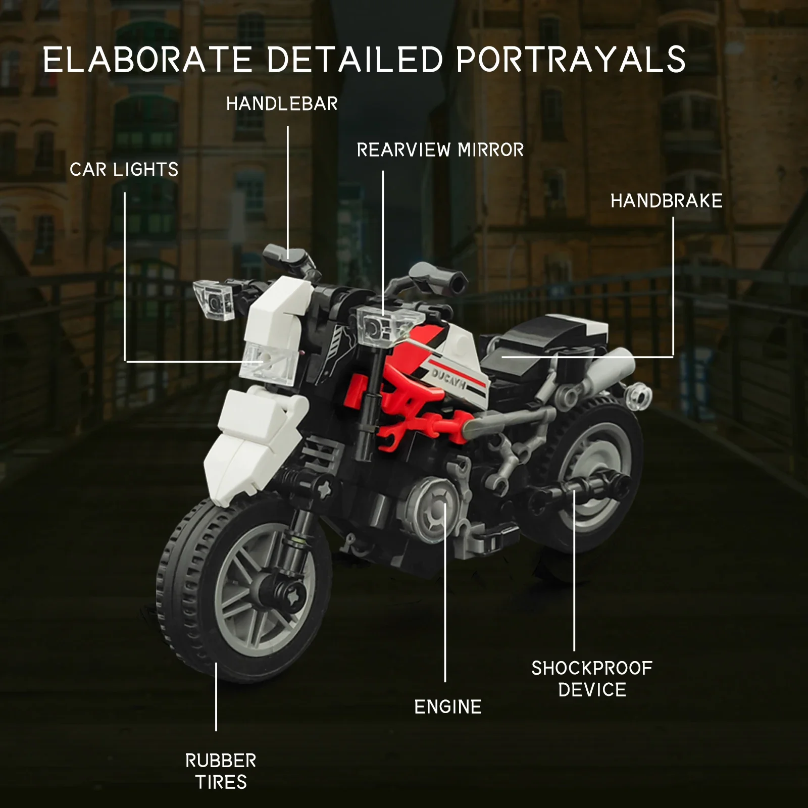 ホワイトオートバイビルディングブロックモデル88012リアルな復元連動おもちゃバイクボーイフレンドと大人への誕生日プレゼント