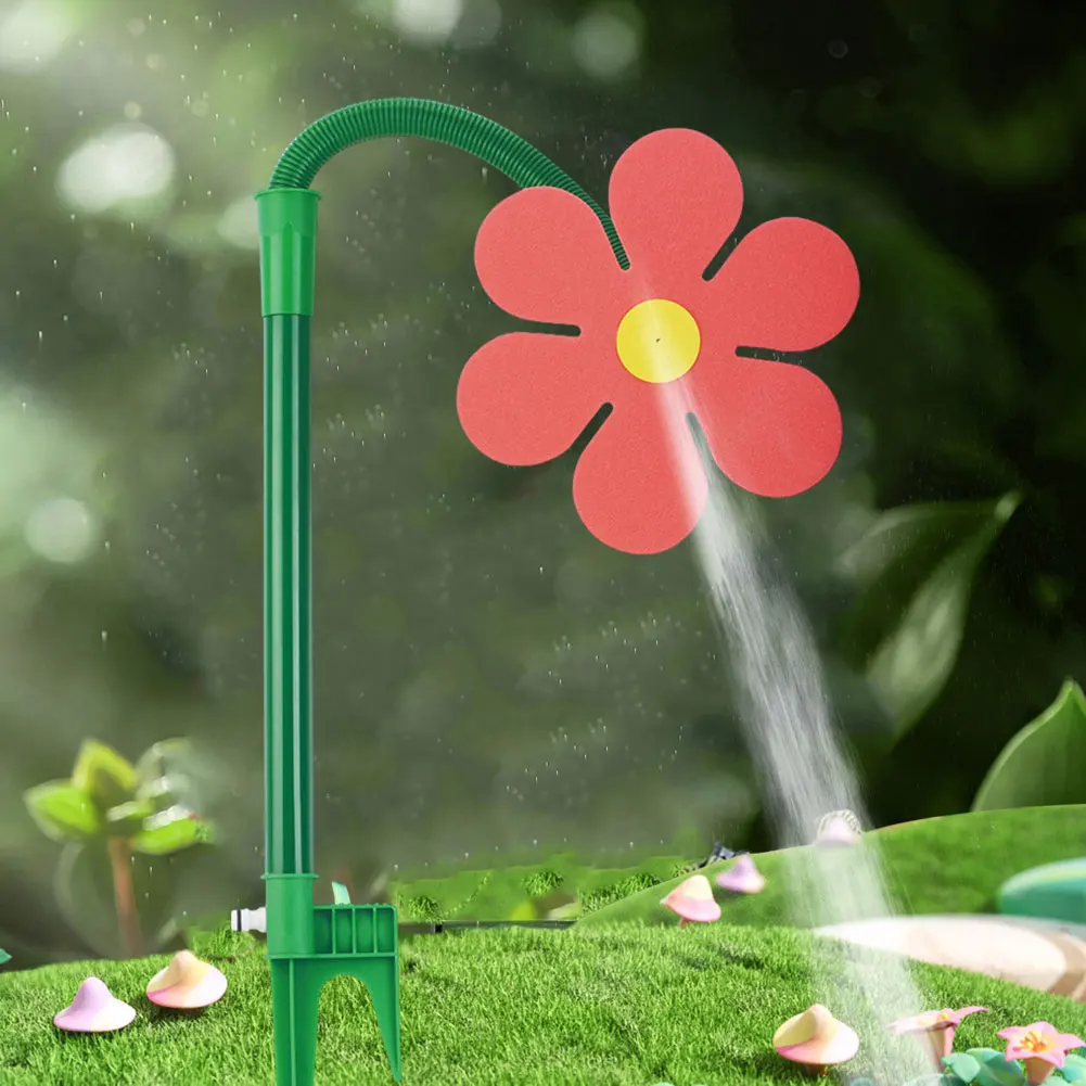 Crazy Daisy Sprinkler 360 Rotating Dancing Flower Water Sprinkler Adjustable Fun Irrigation Tool for Kids & Pets Playing view 6