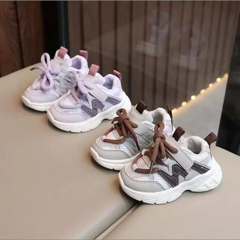 

Children's Sports Shoes 2024 Spring Autumn New Female Children's Shoes Net Shoes Medium sized Children's Men's Baby Casual Shoes