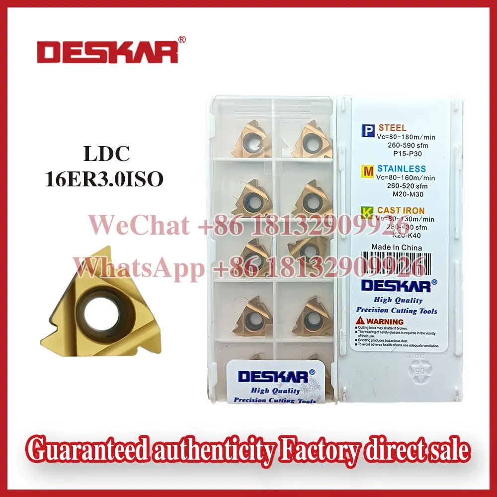 DESKAR 16ER2.0ISO 16ER2.5ISO 16ER3.0ISO 16ER3.5ISO LDA LDC K15 LF6118 شفرات CNC أصلية ملولبة