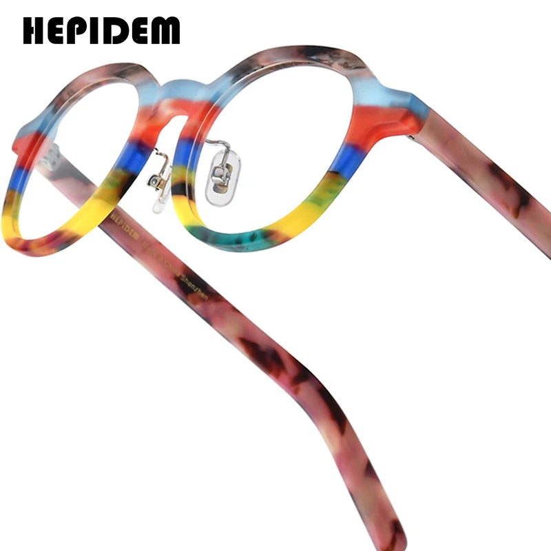 HEPIDEM Acetat Brille Rahmen Frauen übergroße große runde Brille japanische handgemachte Brille dicke transparente Brille 9351 9