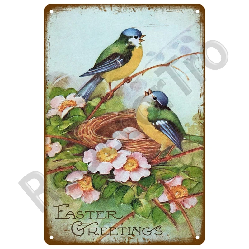 Retro Sign Home For Garden Outdoor Gardening Flowers Vintage Metal Sign Funny Plants Wall Decor Home Sweet Tin Sign Farm Birds