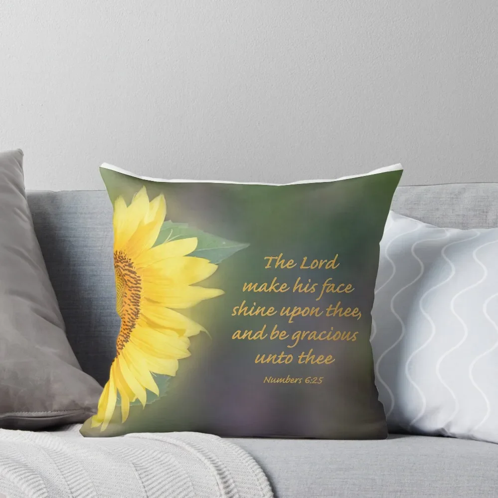 

Sunflower with Bible Verse Throw Pillow Cushion Cover Rectangular Cushion Cover Pillow Covers Decorative Pillow