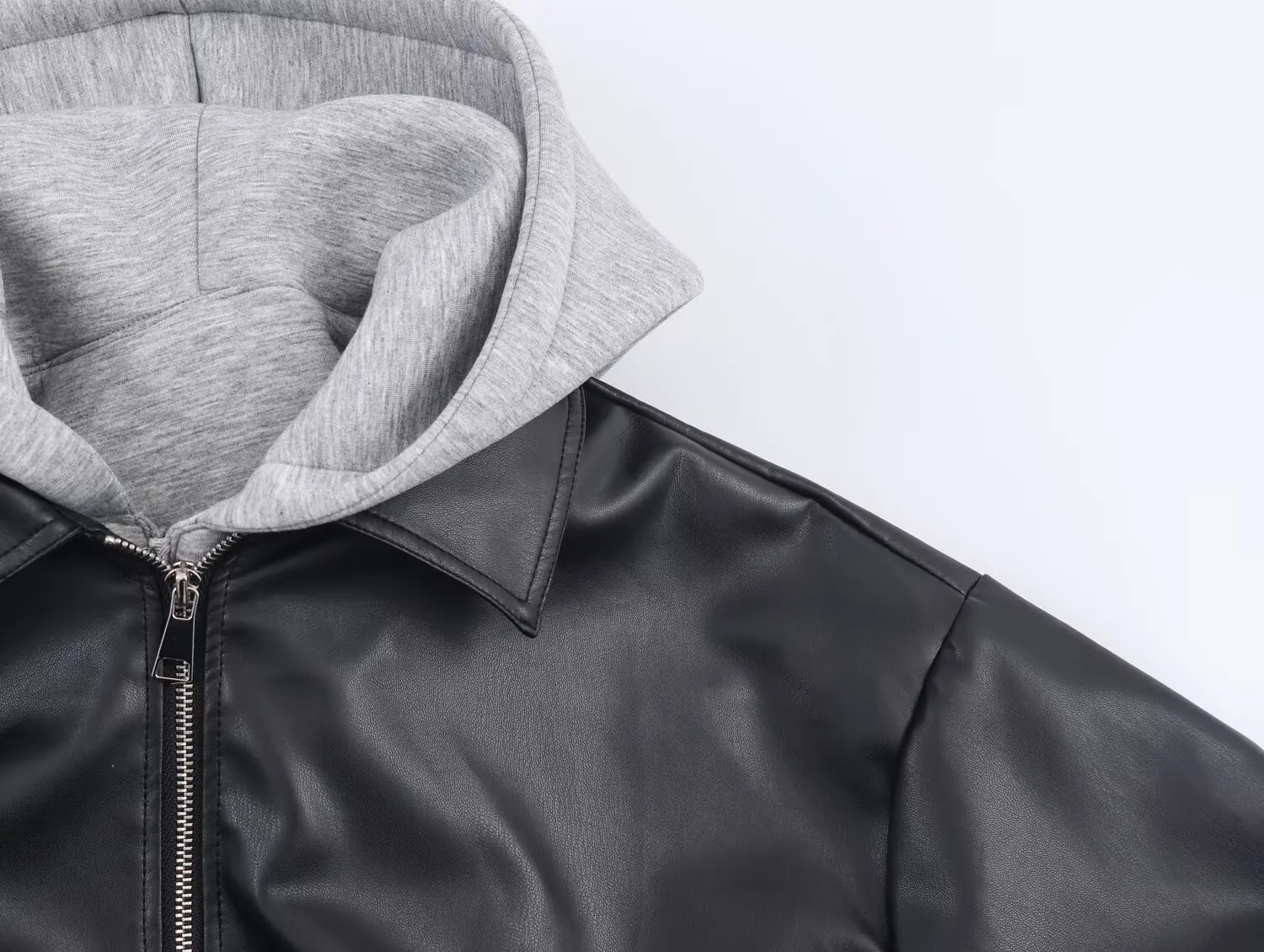 เสื้อแจ็คเก็ตแฟชั่นผู้หญิงสไตล์ยุโรปและอเมริกาแบบใหม่ ประดับด้วยหนังเทียม  คอลเลคชั่นฤดูใบไม้ร่วงและฤดูหนาว ปี 2025