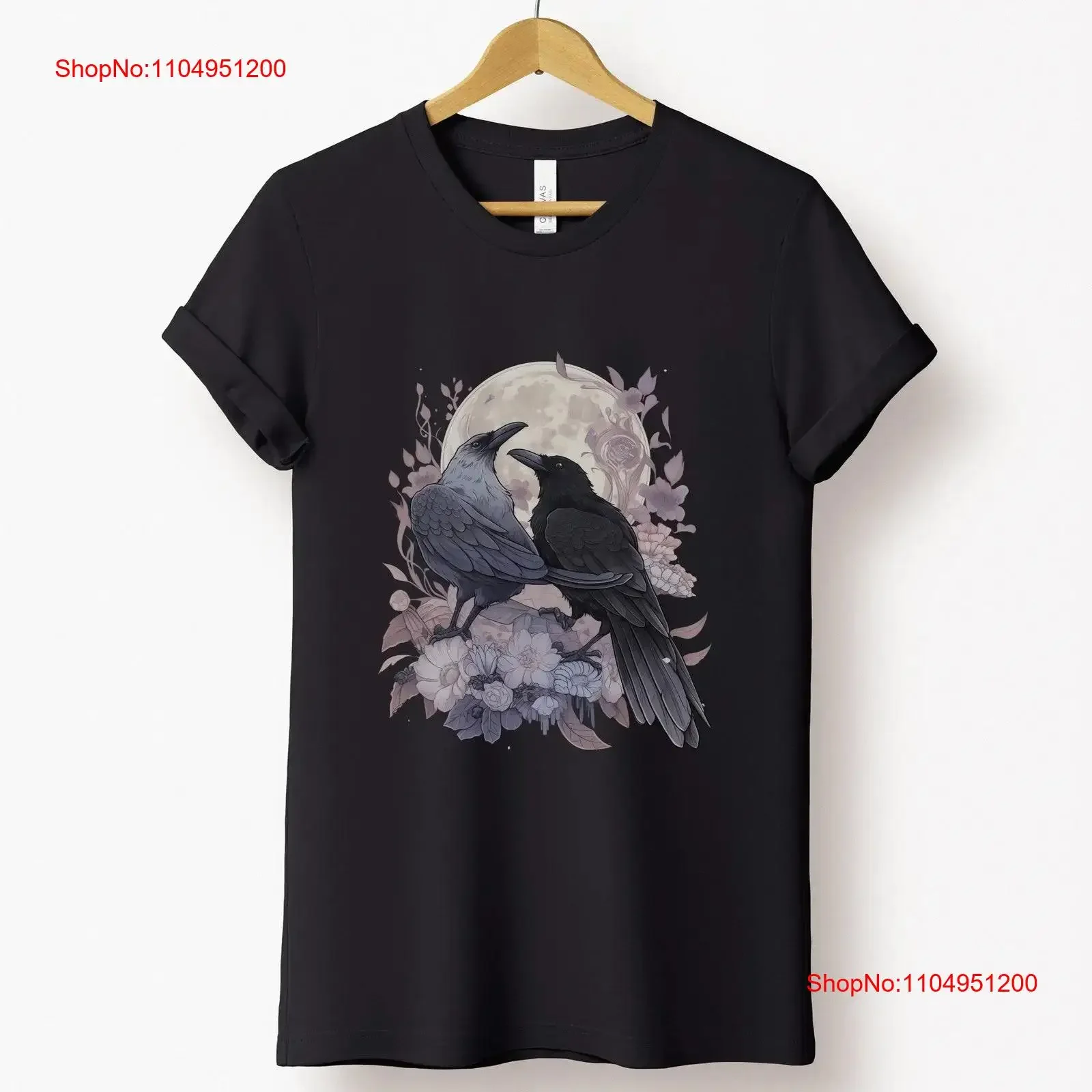 

Футболка «Небесные вороны и ретостели» Bird Lover Moon Phase Floral Whimsigoth Mystic Mama Witchy Crowcore Idea винтажная стираная