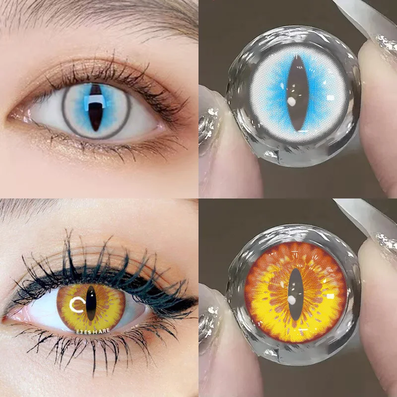 JeweLens Cateye Cosplay lentes de contacto de Color pupila Animal 6 meses 1 par Halloween lindo lentes suaves