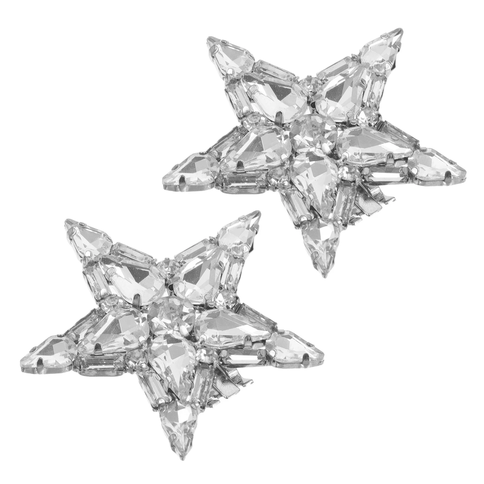 

1Pair Shoe Buckles Detachable Rhinestone Star Charms Clip on Decorative for Wedding Bridal Boots Sneakers Women