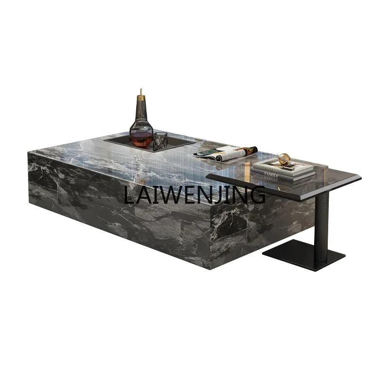 

LYN Italian minimalist rock slab coffee table combination household small apartment rectangular floor table