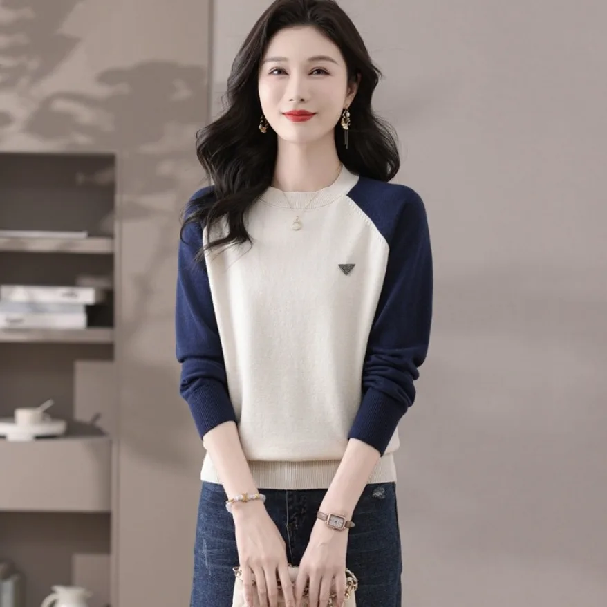 Pantalones de pierna ancha Faion para mujer, Base de lana de punto informal de gama alta, blusa Camere de piel de conejo suave y cómoda