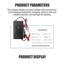 LiitoKala 8S-29.2V10A Charger Smart Suitable For 8S 24V LiFePO4 Battery electric wheelchair battery Charger universal charger