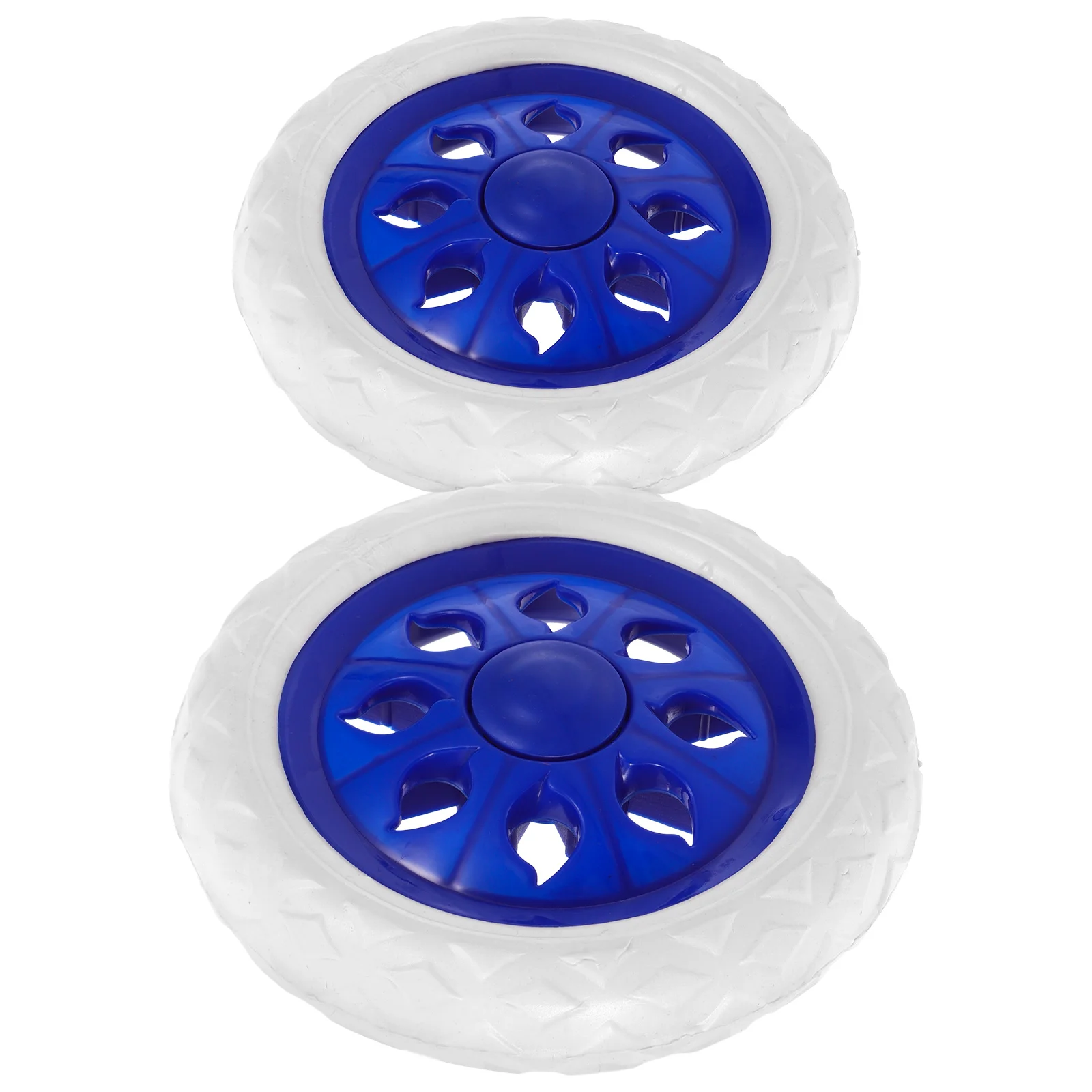 2 Pcs Folding Shopping Cart Heavy Duty Wheels Grocery Small Trailer Basket Replacement Blue