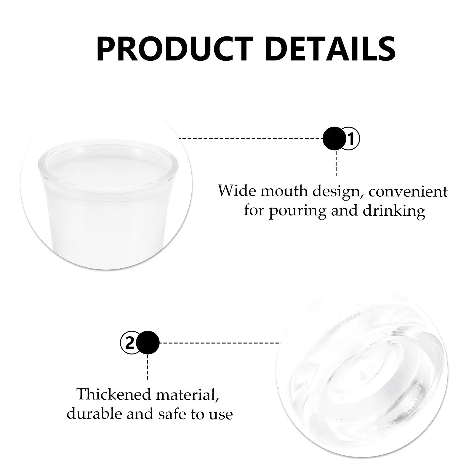

6Pcs Acrylic Whiskey Cups Wide Mouth Design Integrated Molding Transparent Barware Whiskey Cup Wine Cup