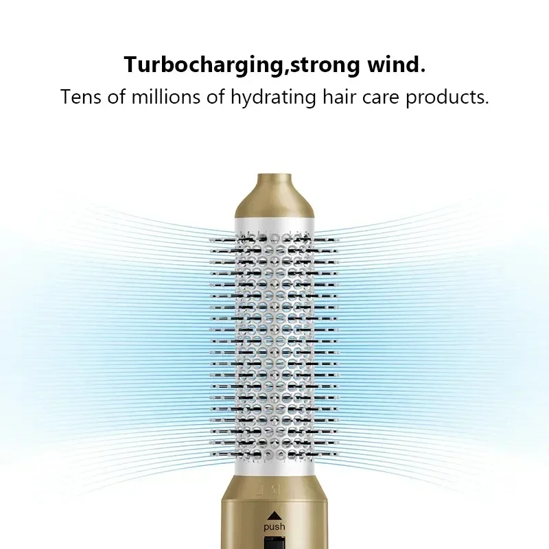 New Professional 6 In 1 Hair Dryer High-Speed Curling lron Hot Air Comb Set Airwrap Hair Straightener Styling Tools Negative Ion