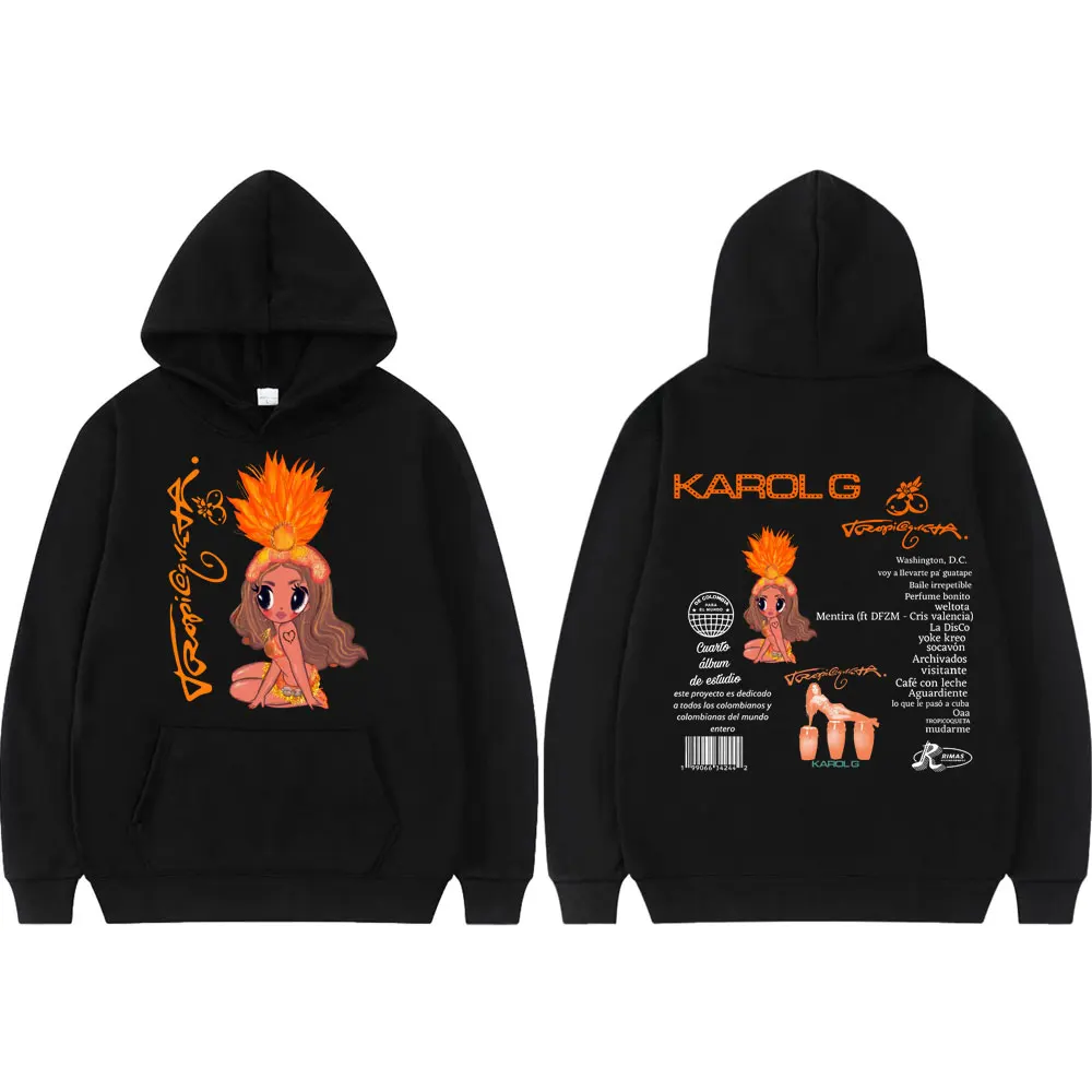 

Singer Karol G Tropicoqueta 2025 New Album Graphic Hoodies Fashion Hip Hop Hooded Sweatshirts Men Women Clothing Y2k Pullovers